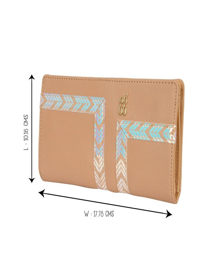 Baggit Women Beige Wallet Large Size | Ladies Stylish Purse Bag | Credit Card Money Holder - Image 3